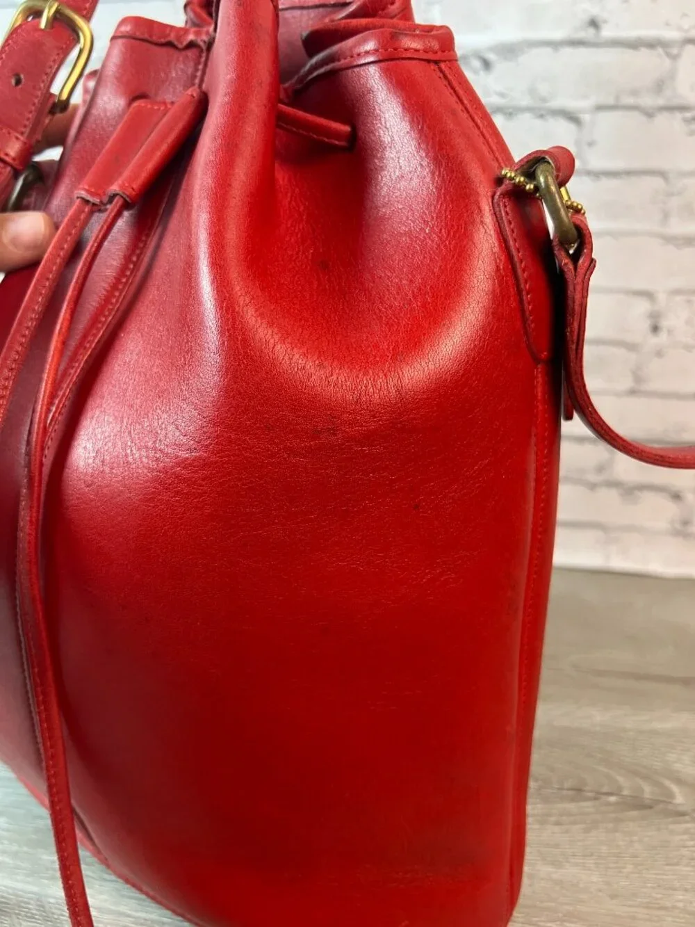 Pre 1994 Vintage Coach Nicholas Drawstring Bucket Bag - Picture 4 of 8